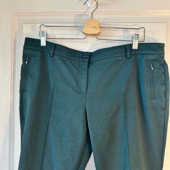 Akris Punto Teal Melissa Slim Fit Straight Leg Cigarette Pants, size 16 - Picture 5 of 9